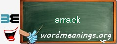 WordMeaning blackboard for arrack